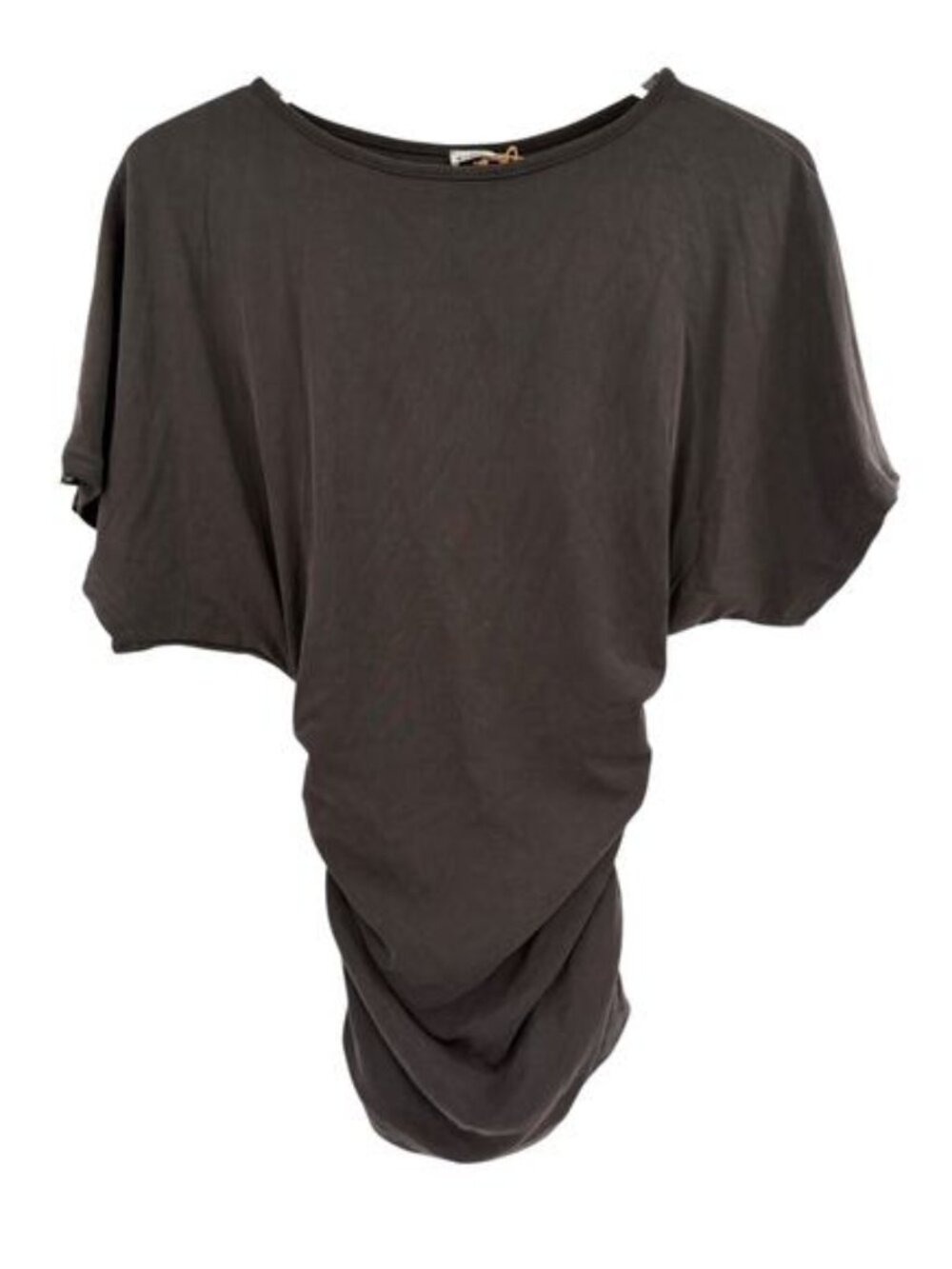 NWT OGL Charcoal Gray Effortless Boatneck Batwing Sleeve Side Ruched XXL - Picture 3 of 10
